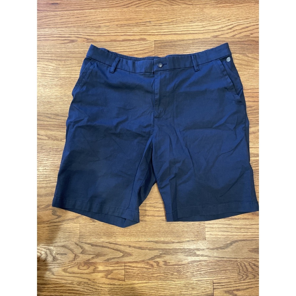 Adidas Mens Golf Shorts Lyocell Blend Navy Blue Size 38 Stretchy Waist‎